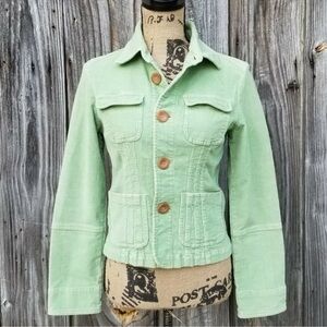 Tulle Stretch Green Corduroy Jacket